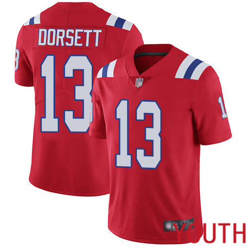New England Patriots Football #13 Vapor Limited Red Youth Phillip Dorsett Alternate NFL Jersey->new england patriots->NFL Jersey